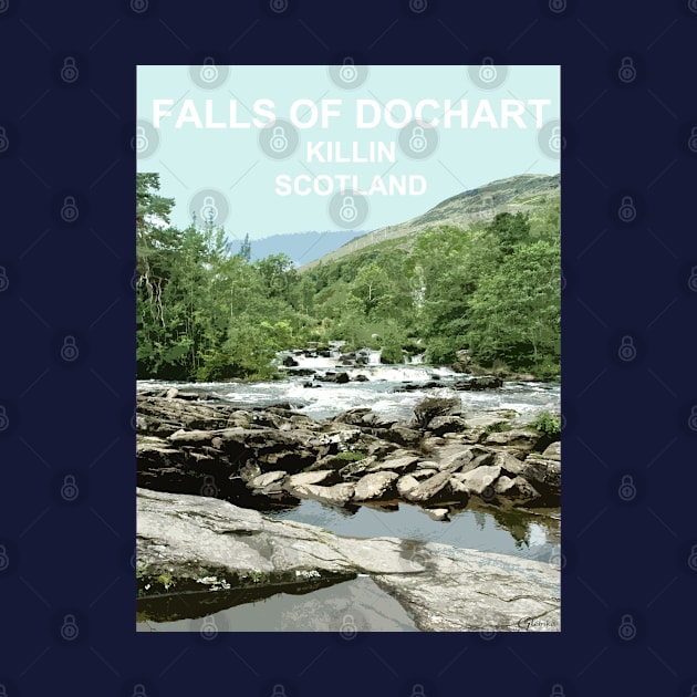 Falls of Dochart, Killin, Scotland Travel location poster by BarbaraGlebska