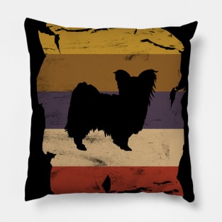 Papillon Distressed Vintage Retro Silhouette Pillow