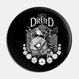 RPG Class Series: Druid - White Version Pin