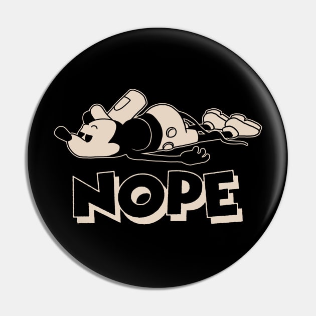 Nope Tired Antisocial Steamboat Willie Pin by vo_maria