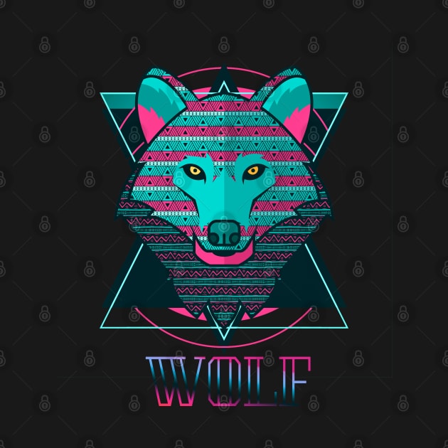 Cute Wolf Animal Colorfull by JeffDesign