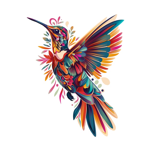 Rainbow Wings: Vibrant Hummingbird by Costa Rica Designs