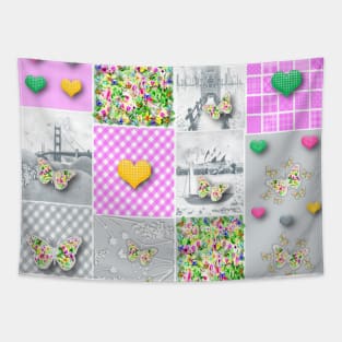 Butterfly Lovers Patchwork Patter Tapestry