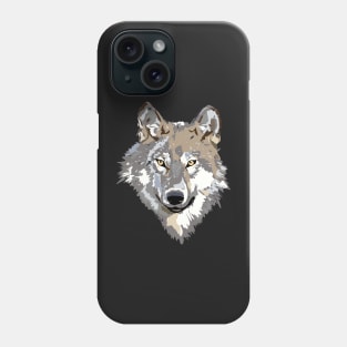 Cute Wolf Illustrated Animal Face Phone Case