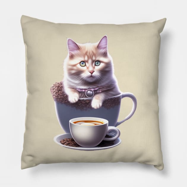 Cup of Kitty Pillow by GOEAparrel