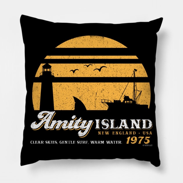 Amity Island Worn (Universal © UCS LLC) Pillow by Alema Art