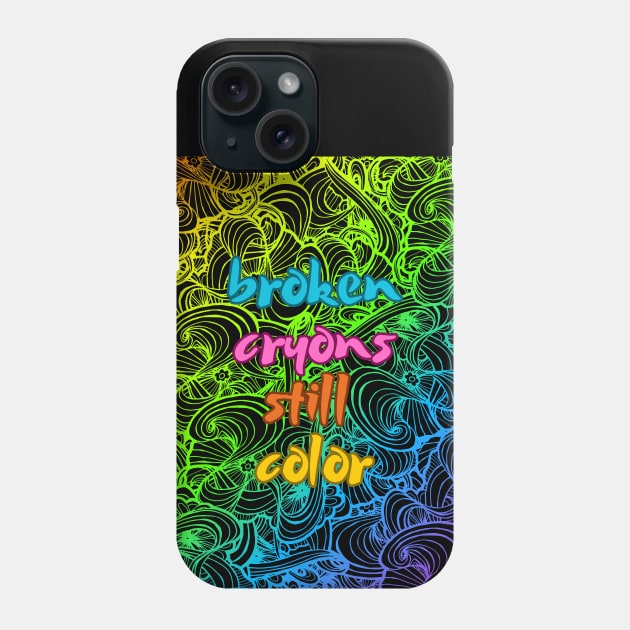 Broken cryons still color Phone Case by UnCoverDesign