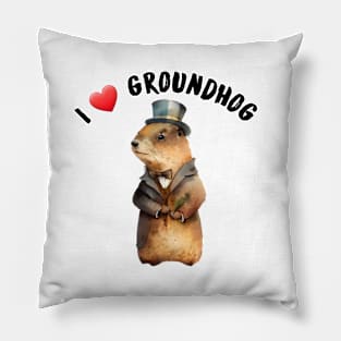 I love groundhog Pillow