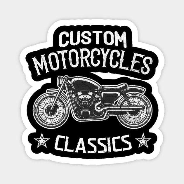 Vintage Custom Motorcycles Magnet by Foxxy Merch