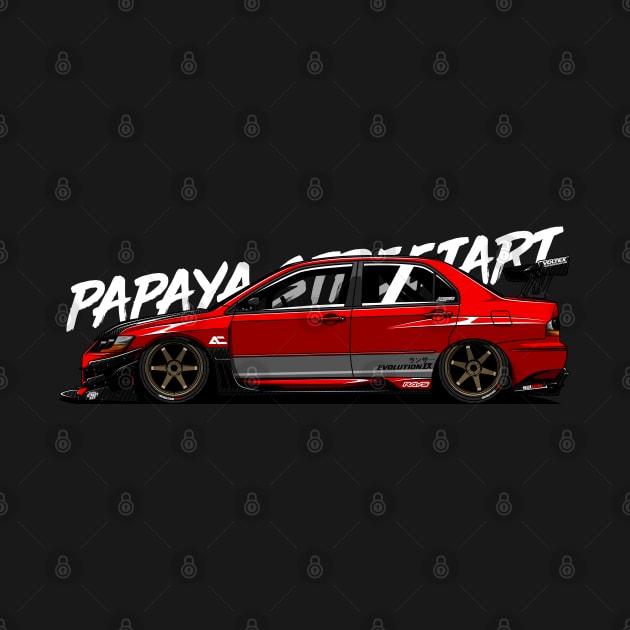 Lancer Evolution 9 MR - PAPAYA STREETART by papayastreetart