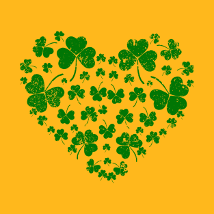 St. Patrick’s Day Big Heart with Shamrocks T-Shirt