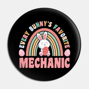 Rainbow Every Bunnys Is Favorite Mechanic Cute Bunnies Easter Eggs Pin