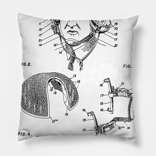 Helmet Vintage Patent Hand Drawing Pillow