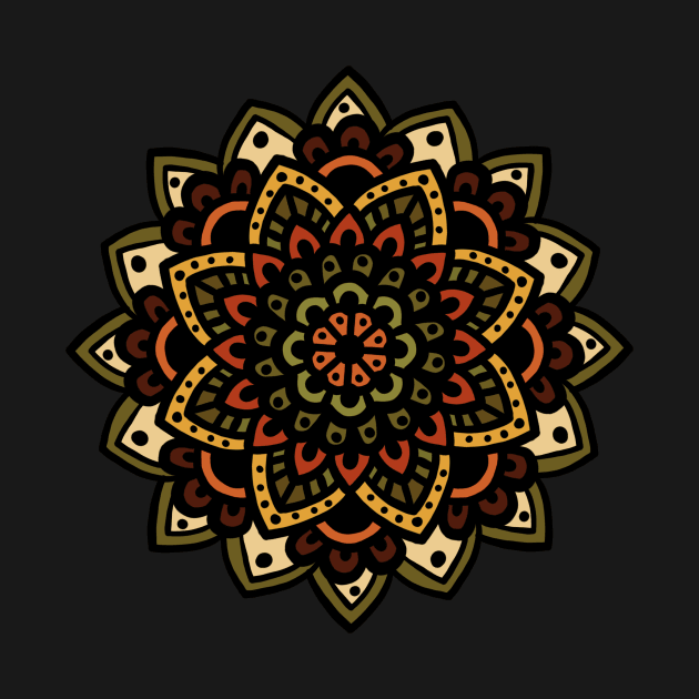 Brown and Green Mandala by bokunoyume