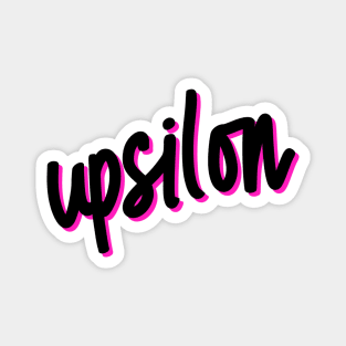 Greek Alphabet: upsilon (black-pink) Magnet