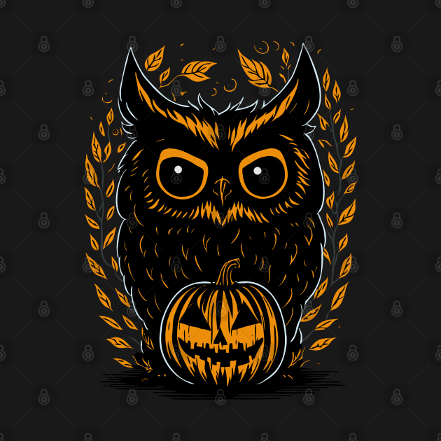 Spooky Halloween Owl Graphic Design by TMBTM