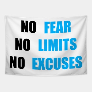 No Fear No Limit No Excuses Tapestry