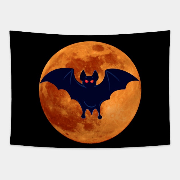 🦇 Vampire Bat – Scary Bloodsucking Creature of the Night Tapestry by Pixoplanet