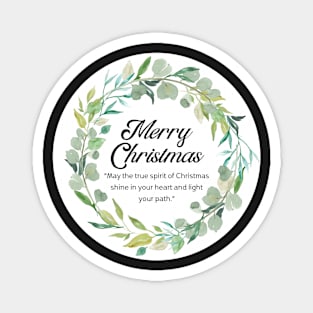 Merry Christmas Round Sticker 20 Magnet