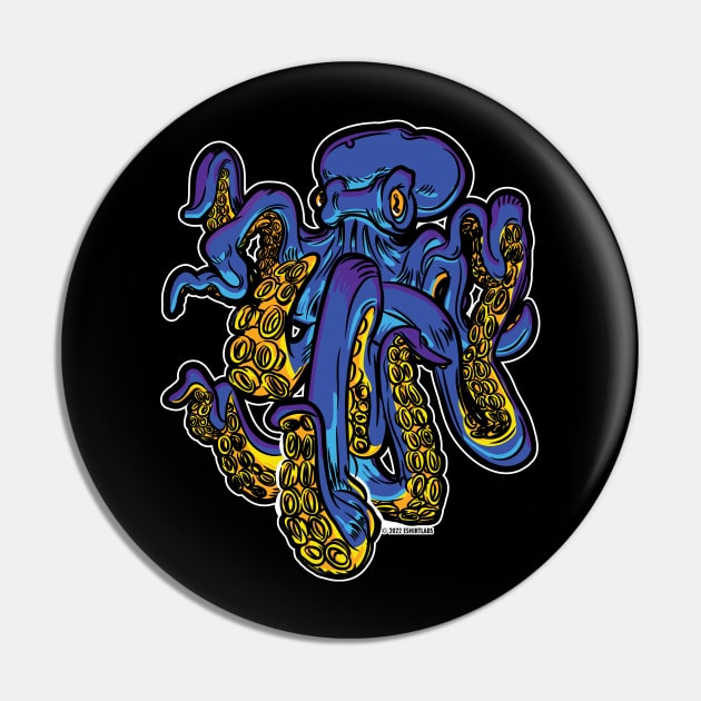 Giant Blue Octopus Pin by eShirtLabs