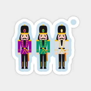 Christmas Nutcracker Purple Green Silver Magnet