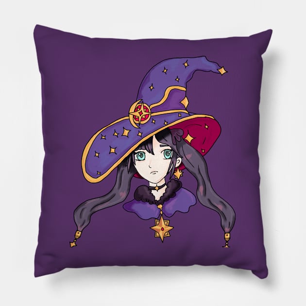 mona genshin impact Pillow by Reikah Ve