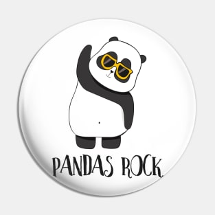 Pandas Rock! Funny Cute Panda Pin