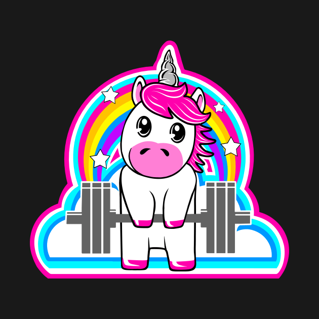 barbell unicorn, weightlifting unicorn, unicorn fitness, gym girl by TimAddisonArt