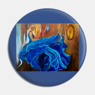 Girl in a Blue Gown Pin