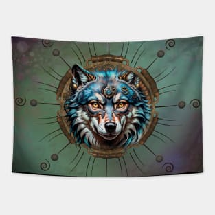 Fantasytic steampunk wolf. Tapestry