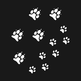 Cat Dog Mom - Paw Prints of Cats and Dogs T-Shirt