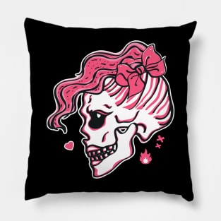 Pink Girl Skull Pillow