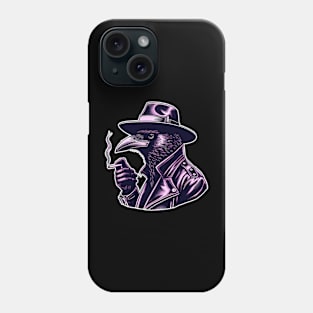 Cool Crow in a leather Jacket Phone Case