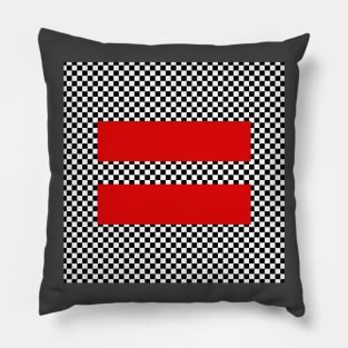Checkerboard Equality Red Pillow