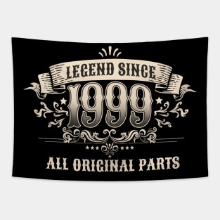 Retro Vintage Birthday Legend Since 1999 All Original Parts Tapestry