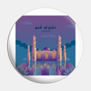 Mosque eid-al fitr mubarak Pin