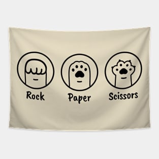 Rock paper scissors cat-cute paw drawing Tapestry