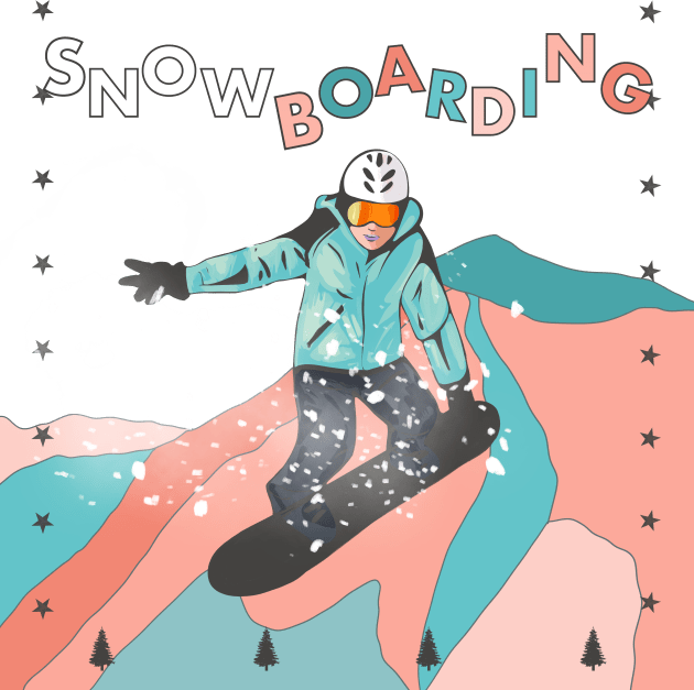 Snowboarding Kids T-Shirt by Mimie20