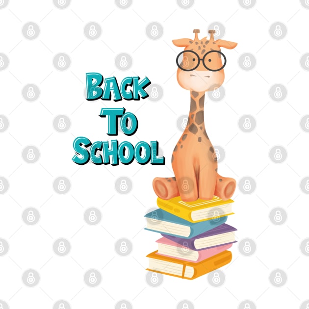 Back To School Giraffe by Royal7Arts