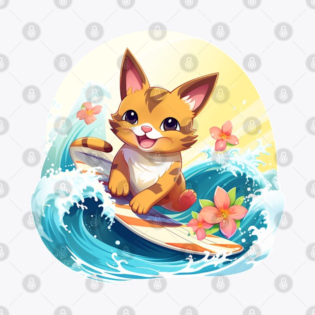 Hawaii-mon Surfing Kitty by Kona Cat Creationz
