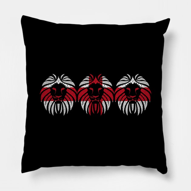 Three England Lions Pillow by LittleBoxOfLyrics