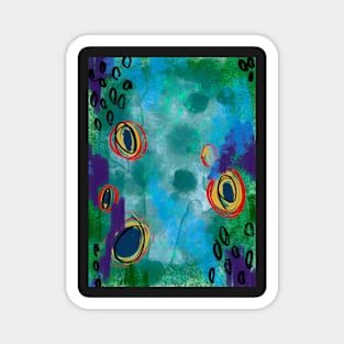 Abstract blues and greens background Magnet