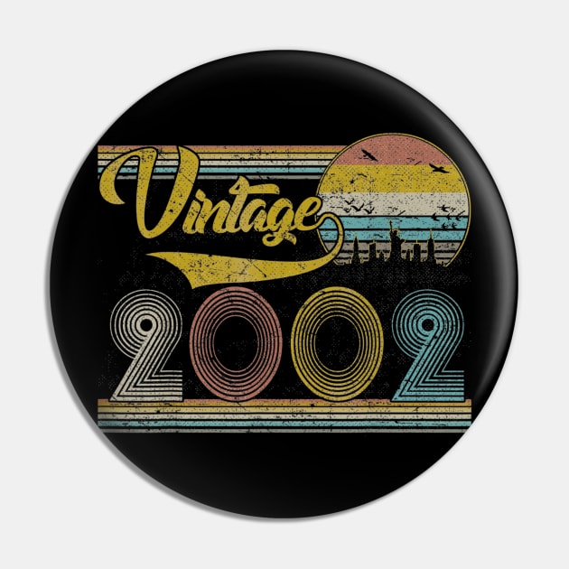 Classic 17th birthday gift for Men women Vintage 2002 Pin by teudasfemales