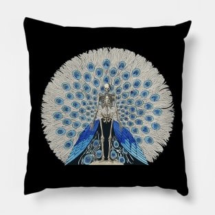 Peacock Skeleton Pillow