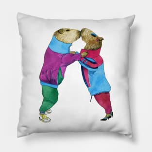 Kissing capybaras couple Pillow