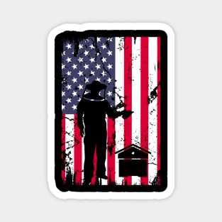 American Flag Beekeeper Beekeeping Apiarist Magnet