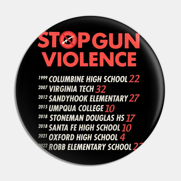 Stop Gun Violence Pin by iconicole