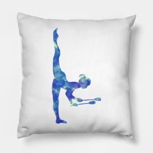 Blue/Green Rhythmic Gymnast  Clubs Pillow