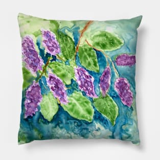 Spring Lilacs in Watercolor Pillow