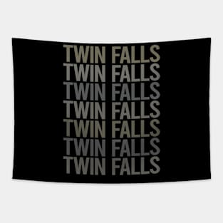 Gray Text Art Twin Falls Tapestry